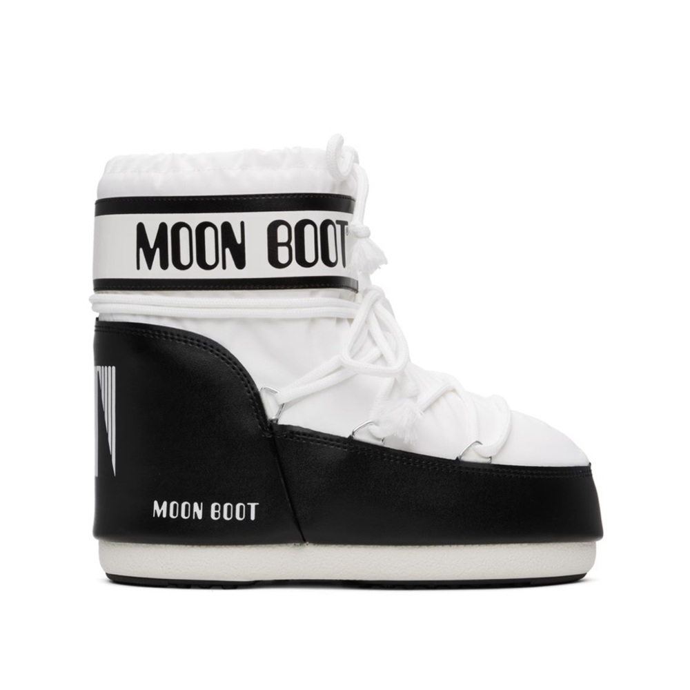 Moon Boot Classic Black and White Winter Boots